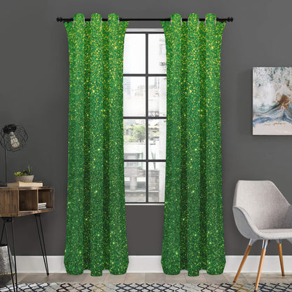 Shamrock Green (NOT Real) Glitter Print Curtain