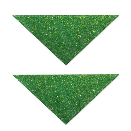 Shamrock Green (NOT Real) Glitter Print Dog Bandana