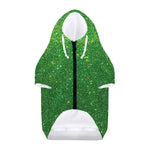 Shamrock Green (NOT Real) Glitter Print Dog Zip Up Hoodie