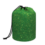 Shamrock Green (NOT Real) Glitter Print Drawstring Makeup Bag