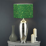 Shamrock Green (NOT Real) Glitter Print Drum Lamp Shade
