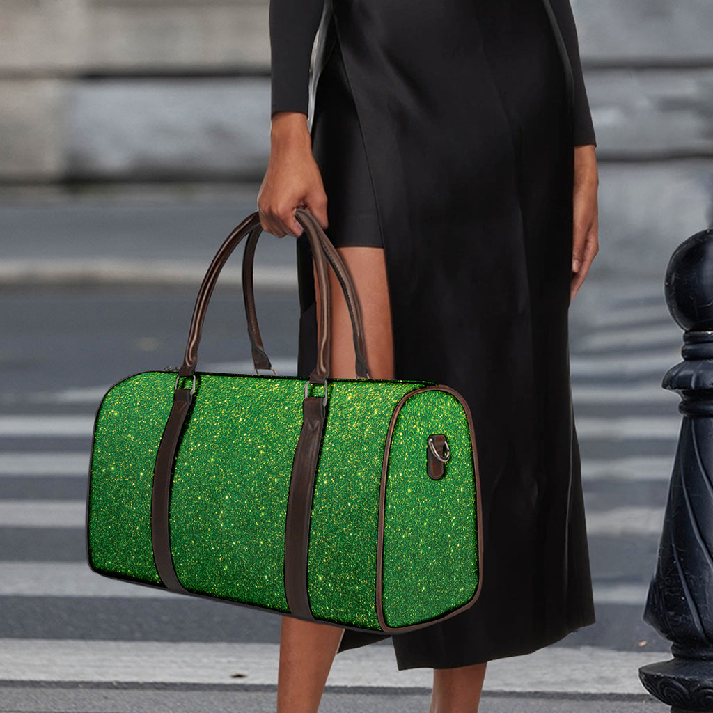 Shamrock Green (NOT Real) Glitter Print Duffle Bag