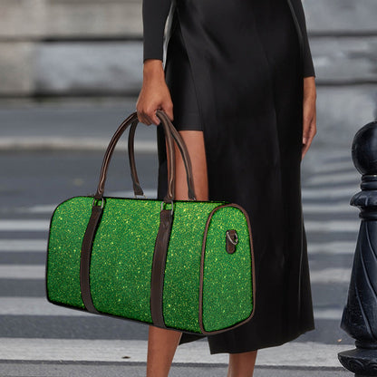 Shamrock Green (NOT Real) Glitter Print Duffle Bag