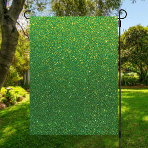 Shamrock Green (NOT Real) Glitter Print Garden Flag