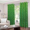 Shamrock Green (NOT Real) Glitter Print Grommet Curtains