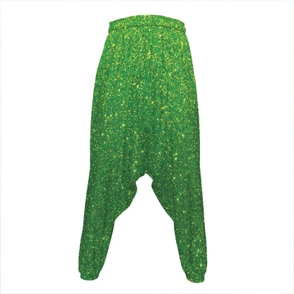 Shamrock Green (NOT Real) Glitter Print Hammer Pants