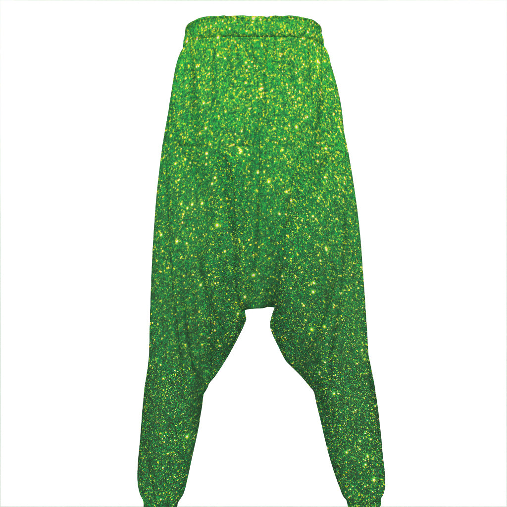 Shamrock Green (NOT Real) Glitter Print Hammer Pants