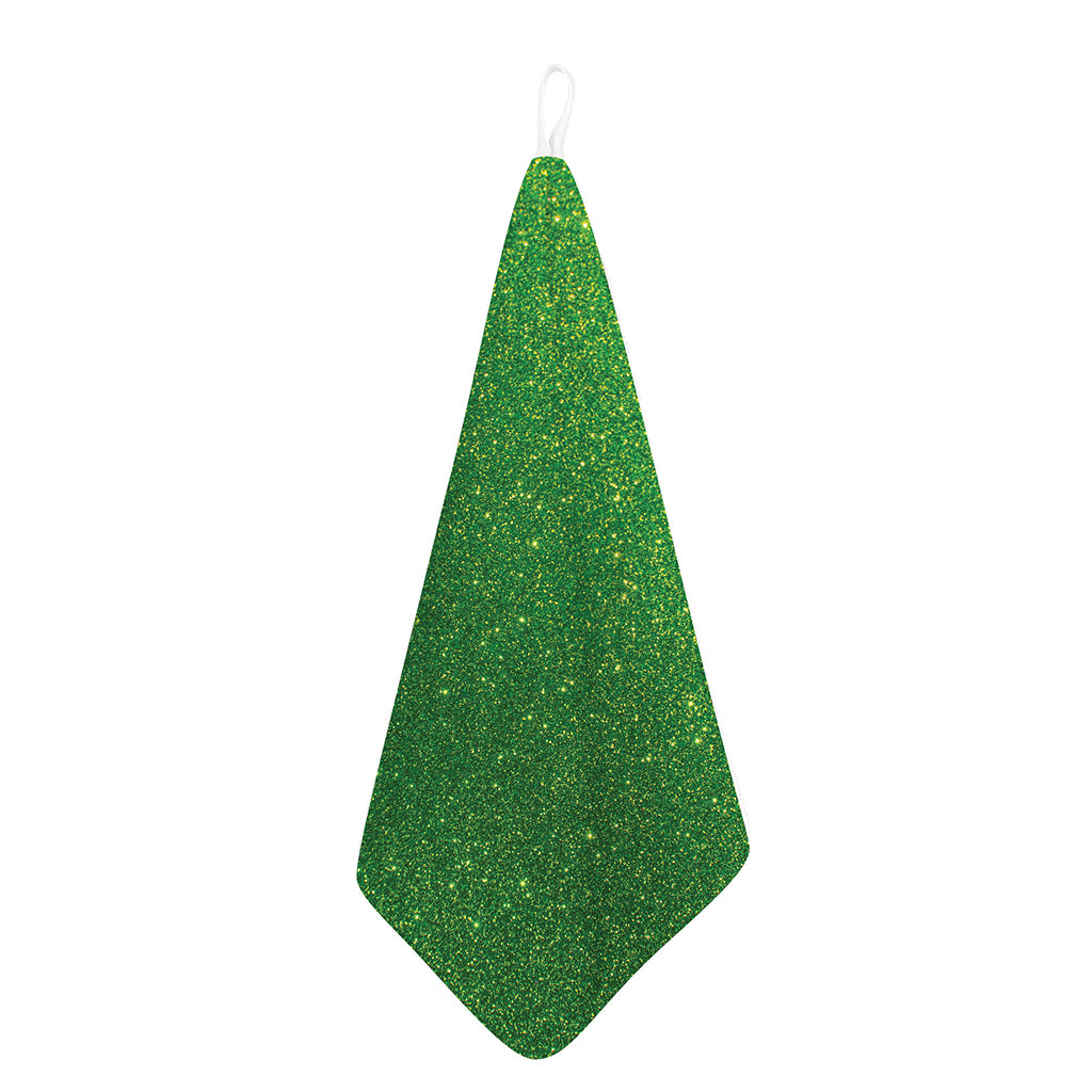 Shamrock Green (NOT Real) Glitter Print Hand Towel