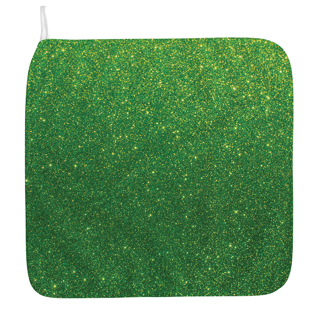 Shamrock Green (NOT Real) Glitter Print Hand Towel