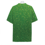 Shamrock Green (NOT Real) Glitter Print Hawaiian Shirt