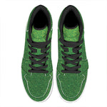Shamrock Green (NOT Real) Glitter Print High Top Leather Sneakers
