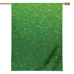 Shamrock Green (NOT Real) Glitter Print House Flag