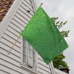 Shamrock Green (NOT Real) Glitter Print House Flag