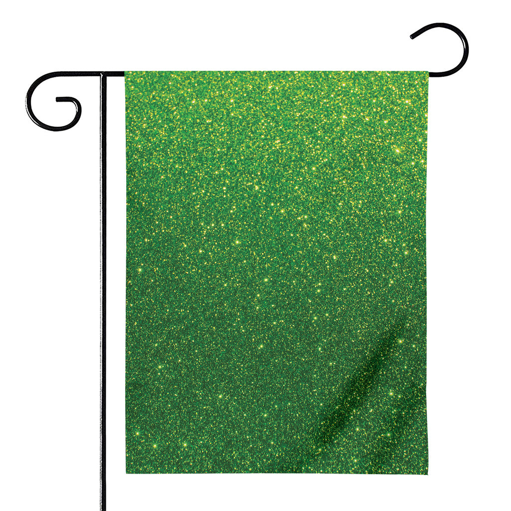 Shamrock Green (NOT Real) Glitter Print House Flag