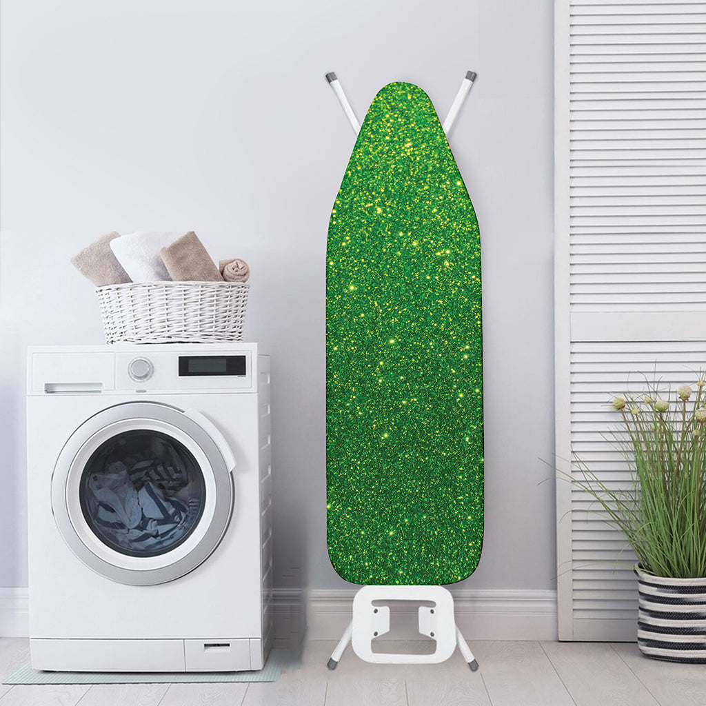 Shamrock Green (NOT Real) Glitter Print Ironing Board Cover
