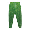 Shamrock Green (NOT Real) Glitter Print Jogger Pants