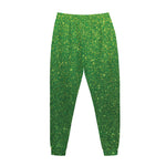 Shamrock Green (NOT Real) Glitter Print Jogger Pants