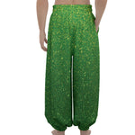 Shamrock Green (NOT Real) Glitter Print Lantern Pants