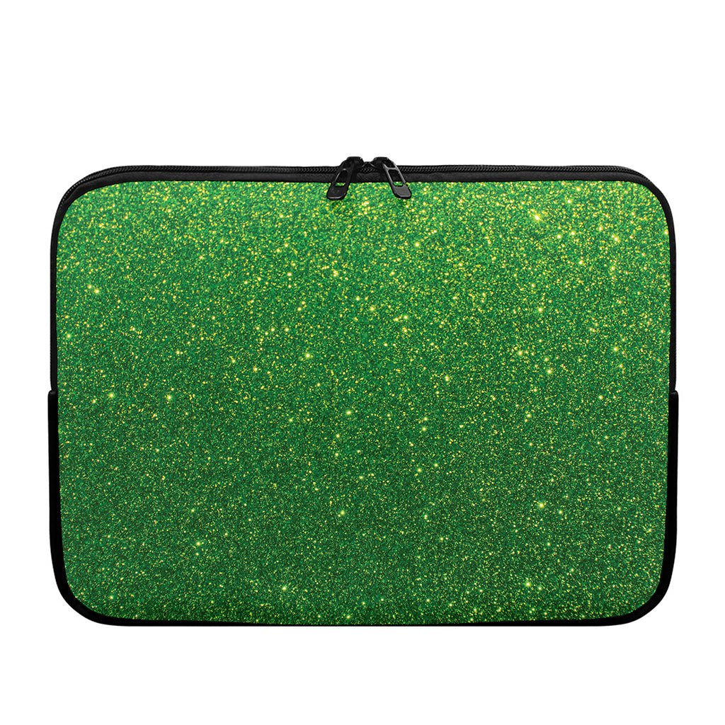 Shamrock Green (NOT Real) Glitter Print Laptop Sleeve