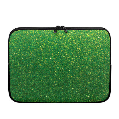 Shamrock Green (NOT Real) Glitter Print Laptop Sleeve