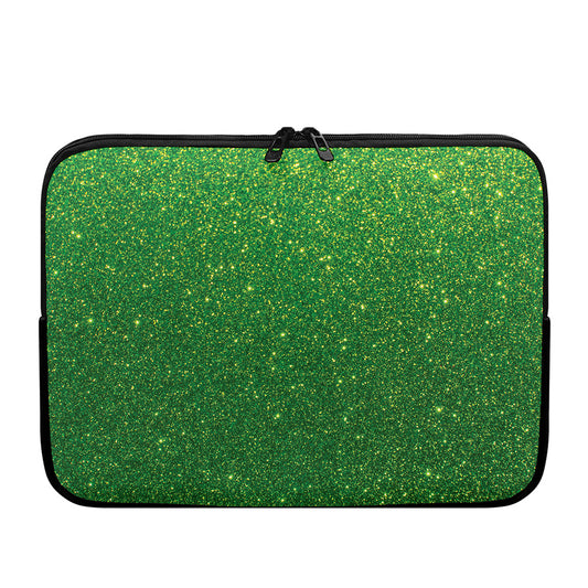 Shamrock Green (NOT Real) Glitter Print Laptop Sleeve
