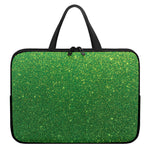 Shamrock Green (NOT Real) Glitter Print Laptop Sleeve With Handle