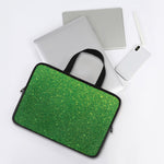 Shamrock Green (NOT Real) Glitter Print Laptop Sleeve With Handle