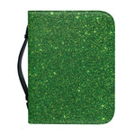 Shamrock Green (NOT Real) Glitter Print Leather Bible Cover