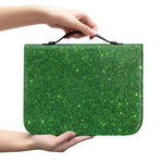 Shamrock Green (NOT Real) Glitter Print Leather Bible Cover