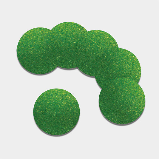 Shamrock Green (NOT Real) Glitter Print Leather Coaster Set