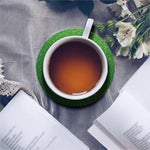 Shamrock Green (NOT Real) Glitter Print Leather Coaster Set