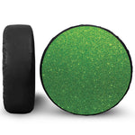 Shamrock Green (NOT Real) Glitter Print Leather Spare Tire Cover