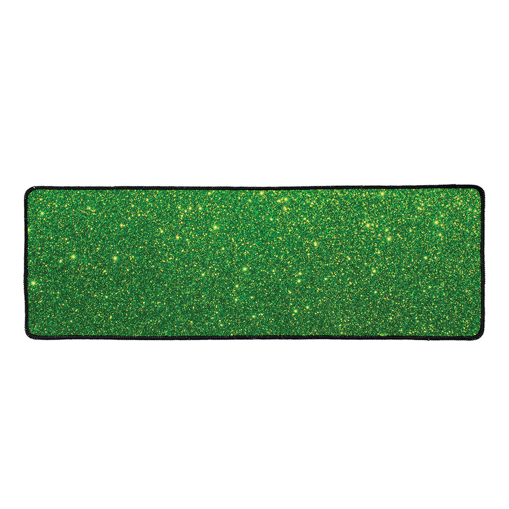 Shamrock Green (NOT Real) Glitter Print Long Kitchen Mat