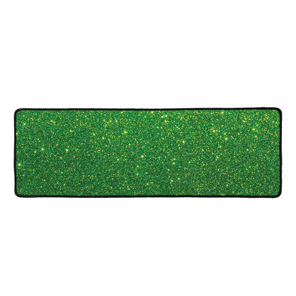 Shamrock Green (NOT Real) Glitter Print Long Kitchen Mat