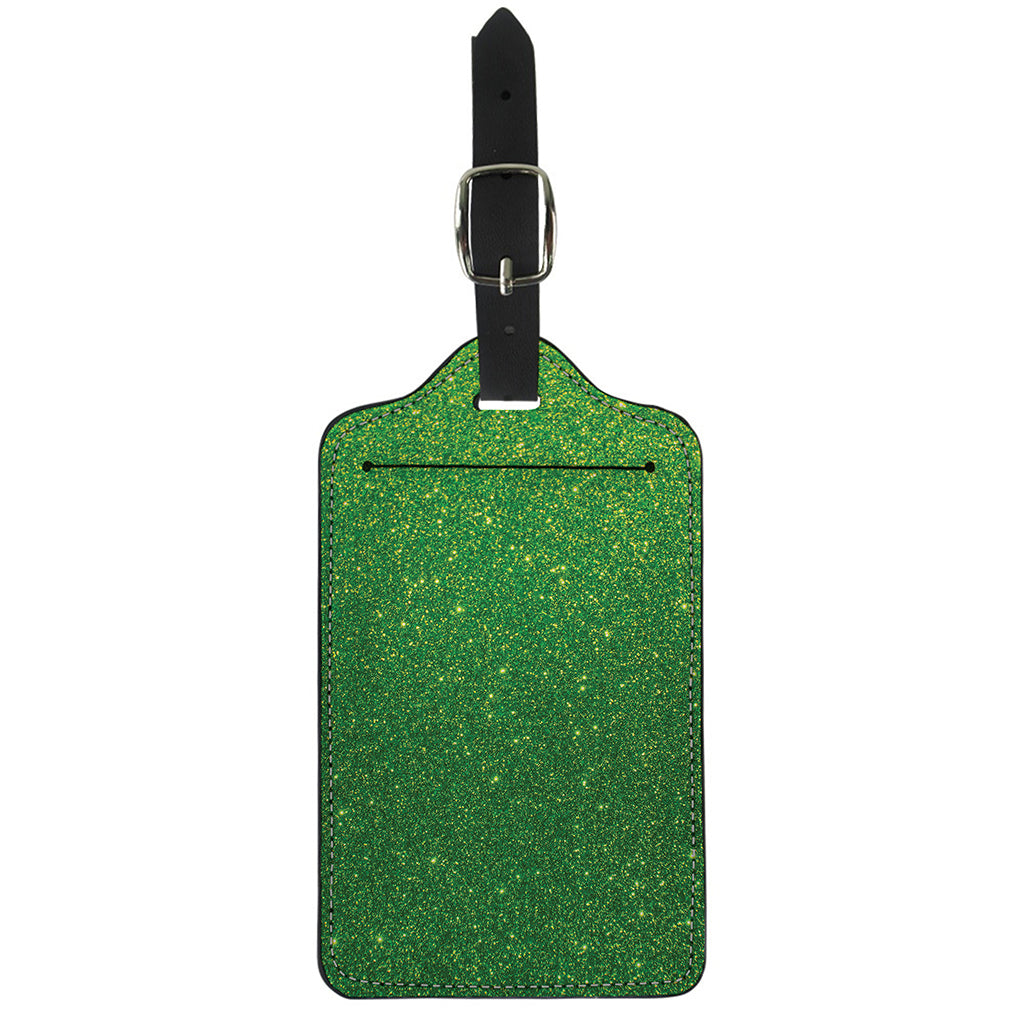 Shamrock Green (NOT Real) Glitter Print Luggage Tag