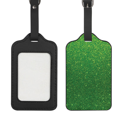Shamrock Green (NOT Real) Glitter Print Luggage Tag