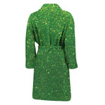 Shamrock Green (NOT Real) Glitter Print Men's Bathrobe