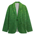 Shamrock Green (NOT Real) Glitter Print Men's Blazer