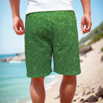Shamrock Green (NOT Real) Glitter Print Men's Cargo Shorts