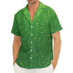 Shamrock Green (NOT Real) Glitter Print Men's Deep V-Neck Shirt