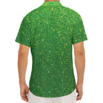 Shamrock Green (NOT Real) Glitter Print Men's Deep V-Neck Shirt