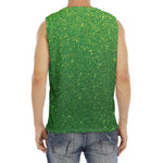 Shamrock Green (NOT Real) Glitter Print Men's Fitness Tank Top