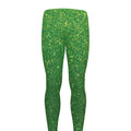 Shamrock Green (NOT Real) Glitter Print Men's Leggings