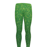 Shamrock Green (NOT Real) Glitter Print Men's leggings