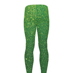 Shamrock Green (NOT Real) Glitter Print Men's leggings