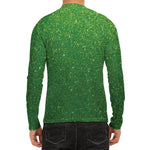 Shamrock Green (NOT Real) Glitter Print Men's Long Sleeve Rash Guard