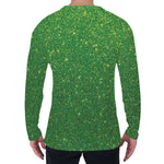 Shamrock Green (NOT Real) Glitter Print Men's Long Sleeve T-Shirt