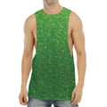 Shamrock Green (NOT Real) Glitter Print Men's Muscle Tank Top