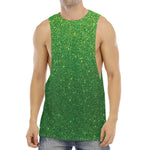 Shamrock Green (NOT Real) Glitter Print Men's Muscle Tank Top