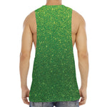 Shamrock Green (NOT Real) Glitter Print Men's Muscle Tank Top